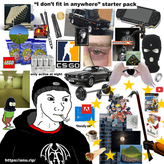 ''I don't fit in anywhere'' starter pack
